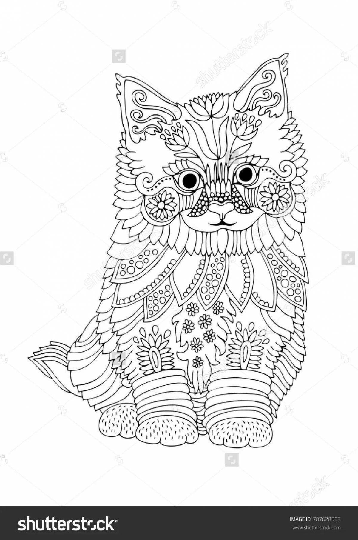 Magic anti-stress coloring book for girls cats