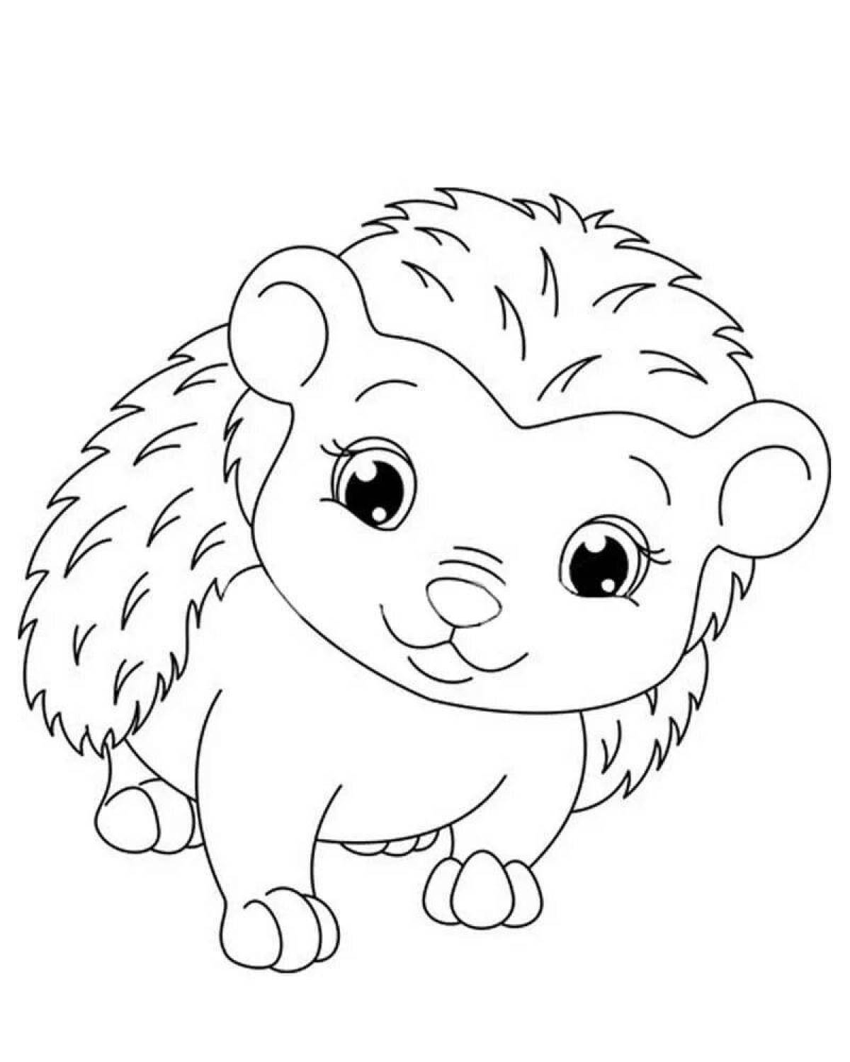 Fun drawing of a hedgehog for kids