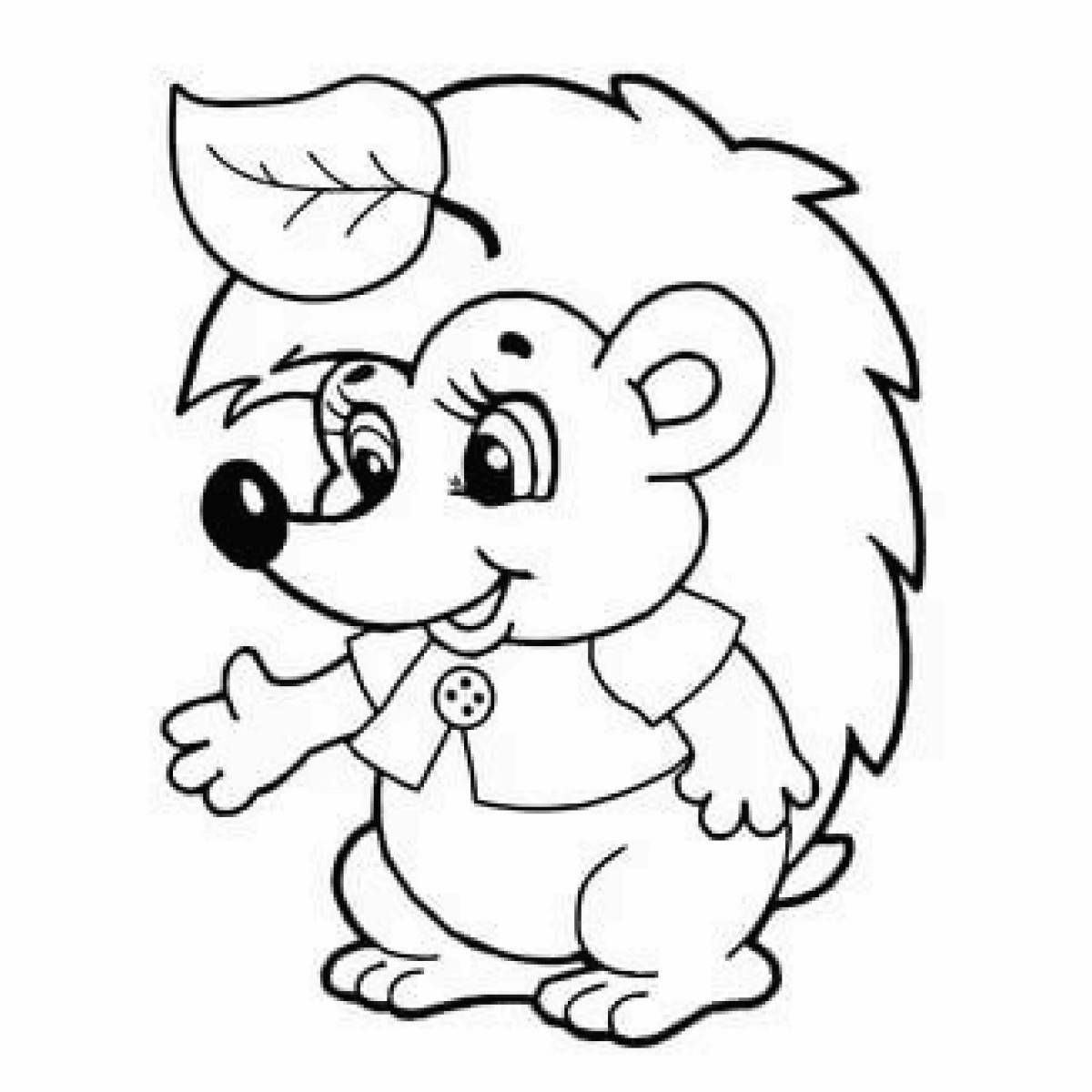 Animated drawing of a hedgehog for children