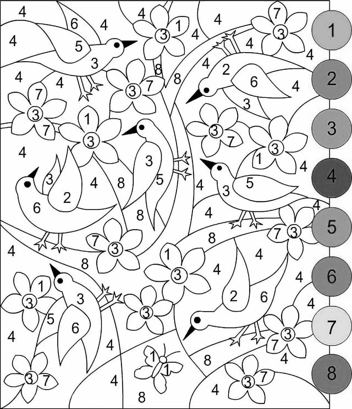 Красочно-яркая раскраска рисуем по номерам