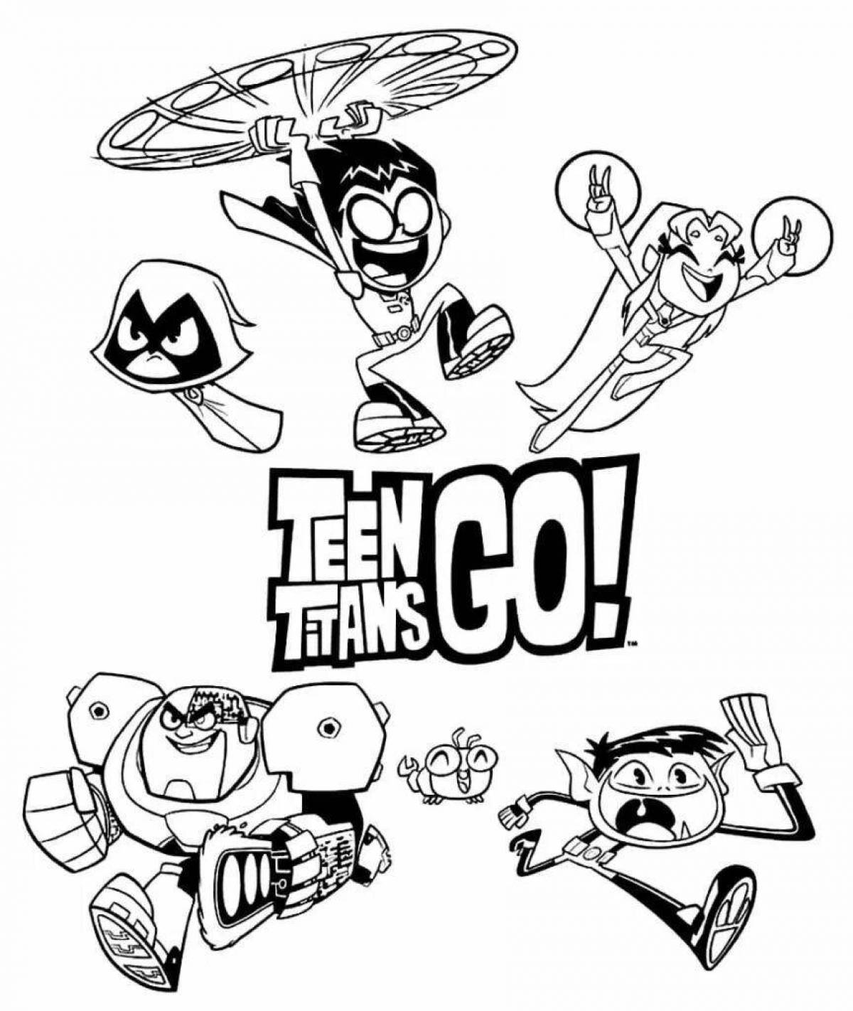 Раскраска radiant teen titans go