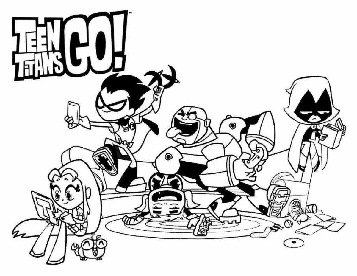 Dynamic Teen Titans Go Coloring Page