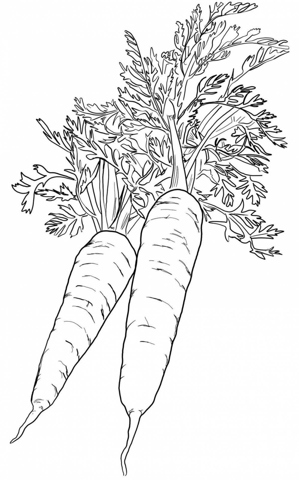 Яркий морковный рисунок для детей