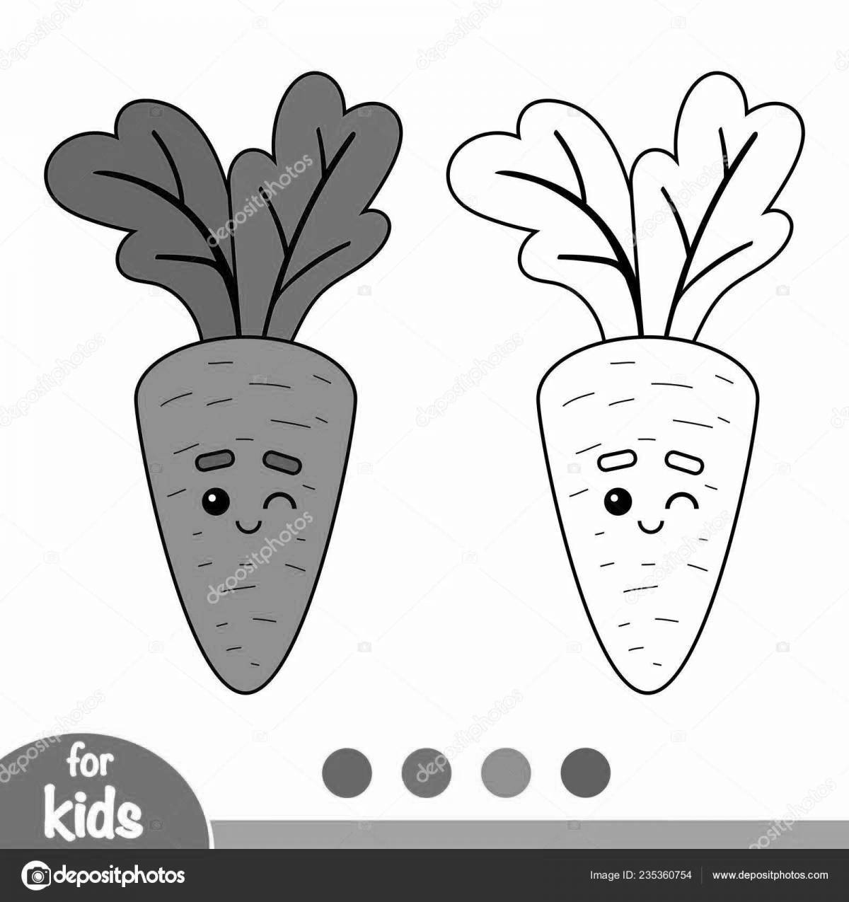 Цветной безумный морковный рисунок для детей