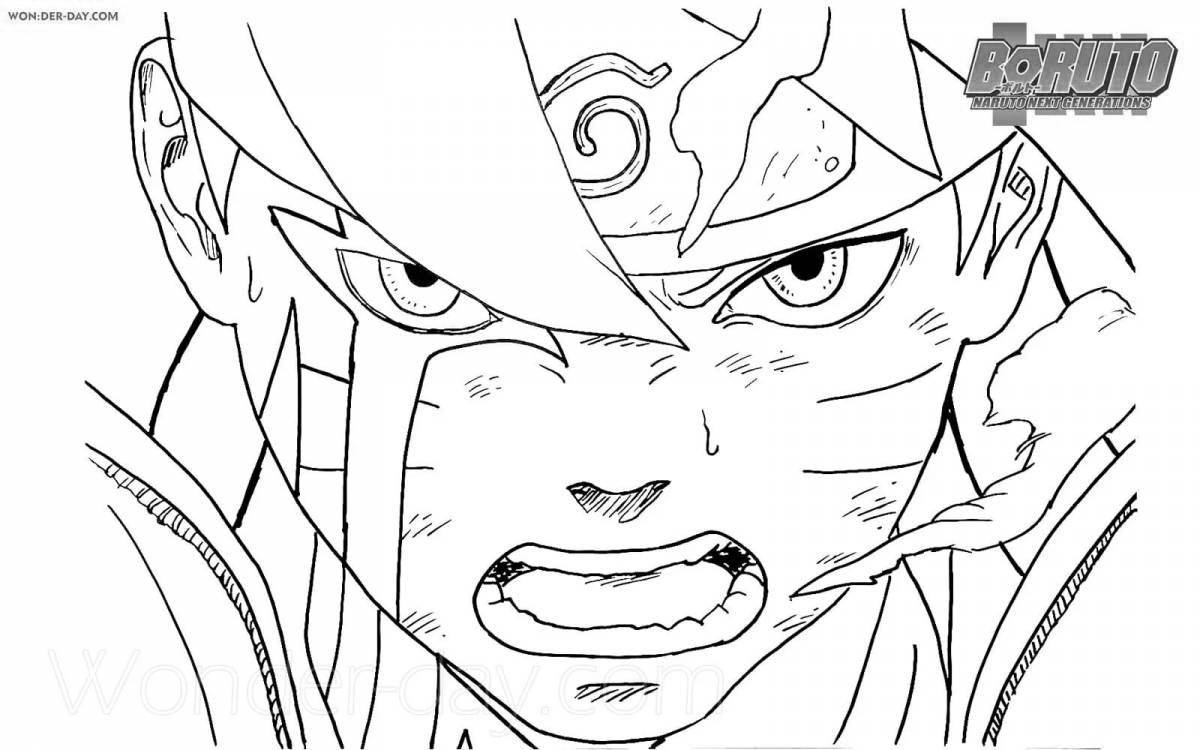 Animated full length boruto coloring page
