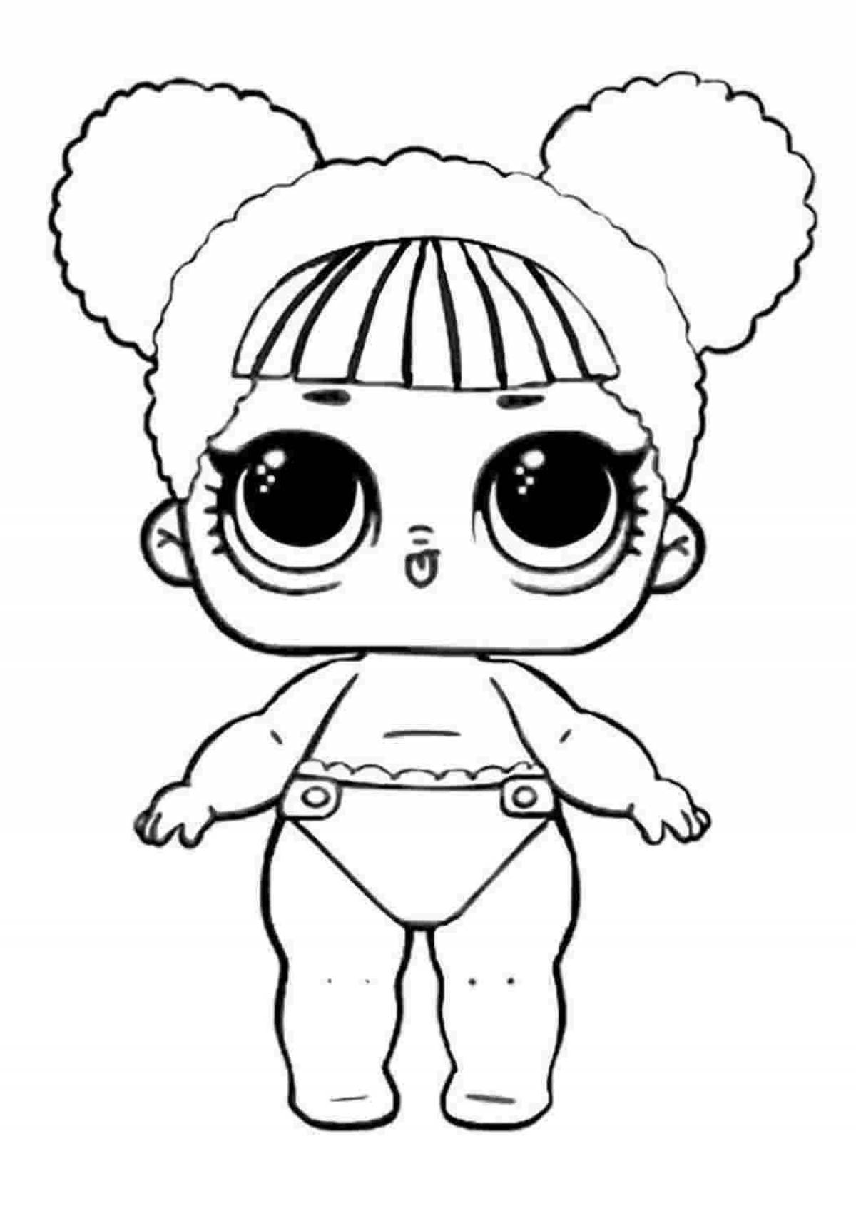 Charming coloring doll without clothes lol
