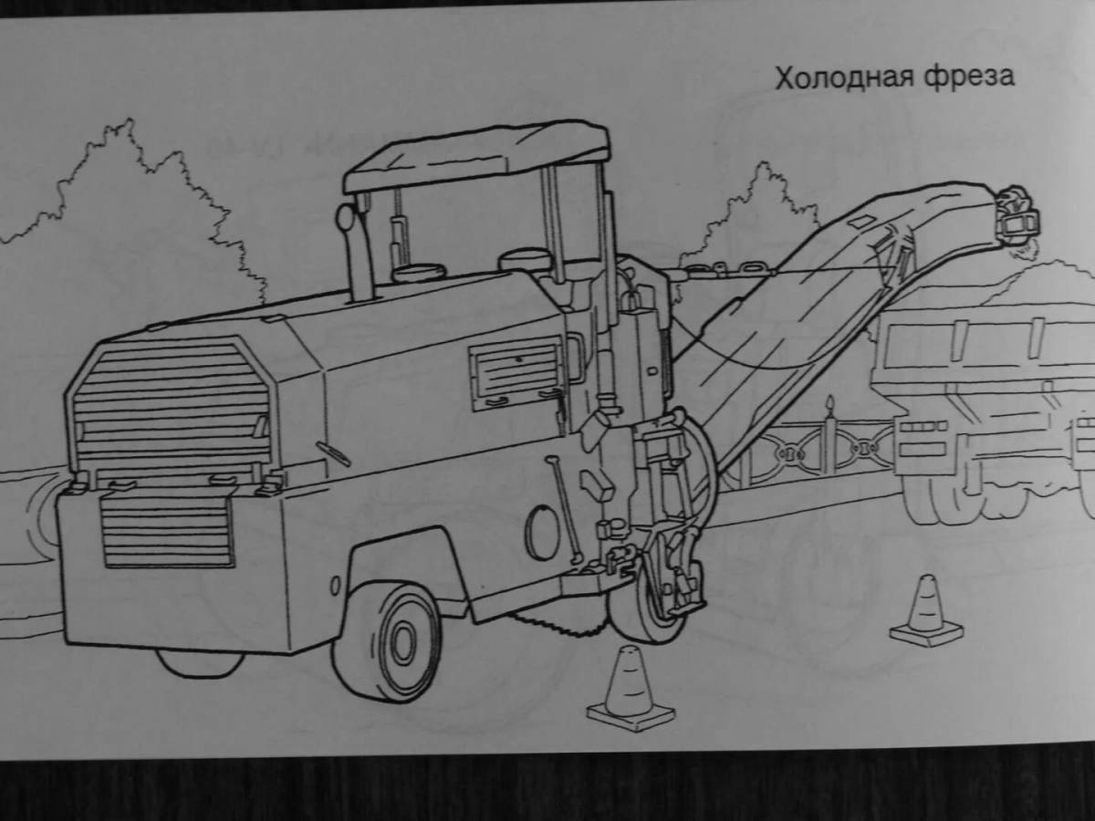 Coloring page funny snowplow