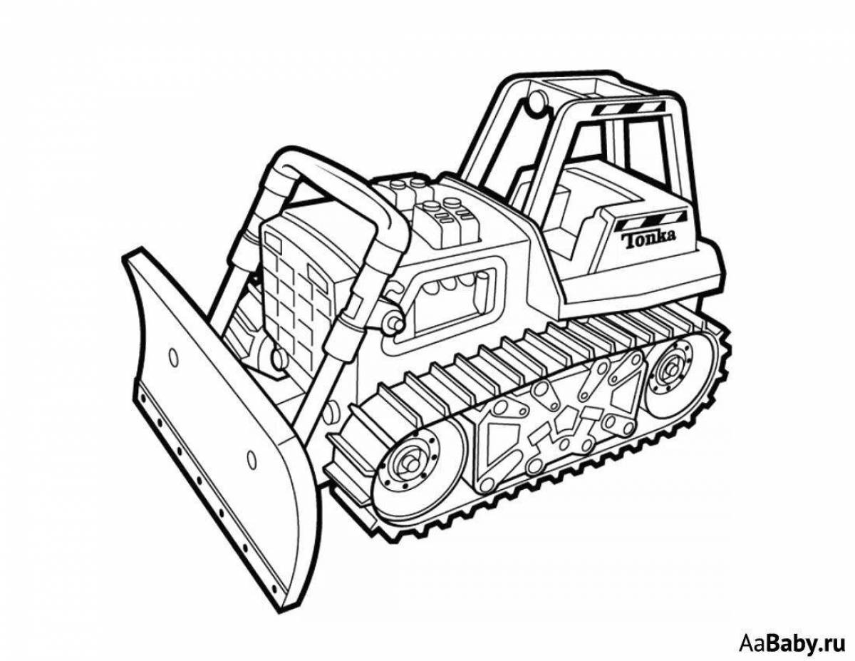 Playful snowplow coloring page