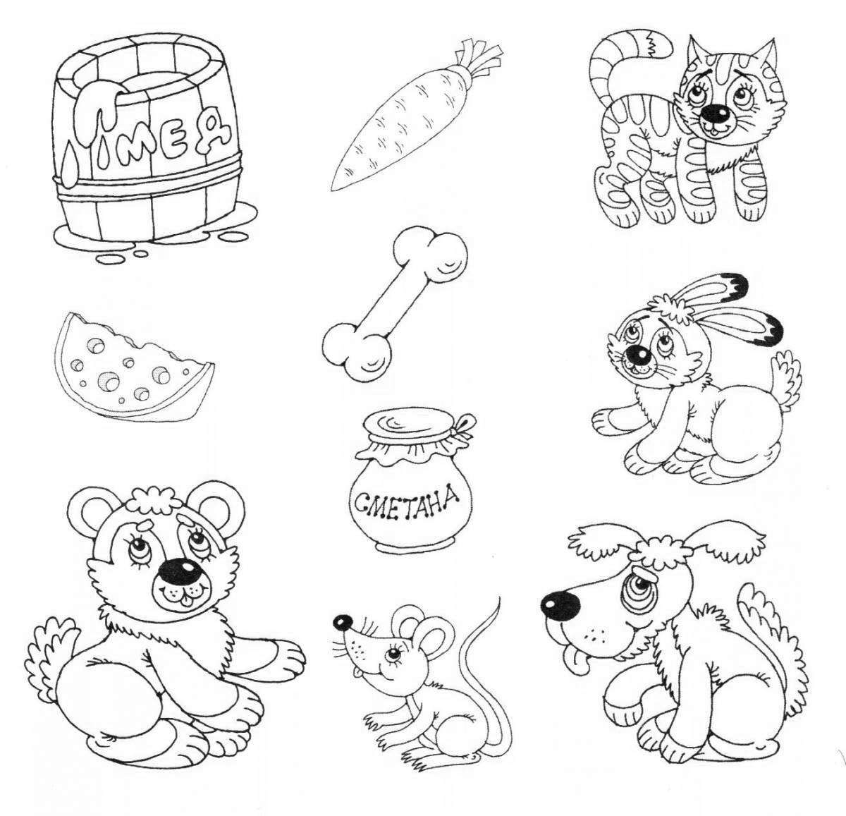 Stimulating coloring book for children 4 years old, educational