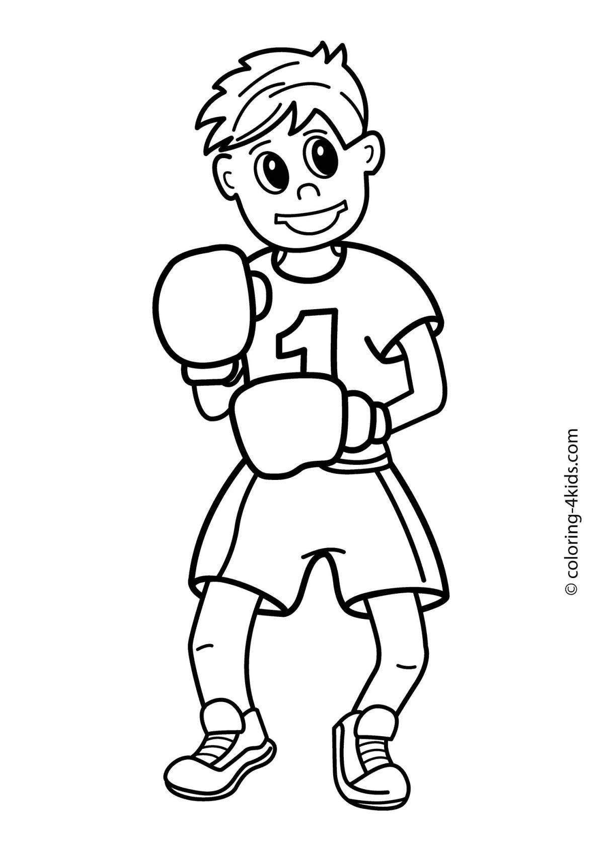 Joyful boxing and boo coloring for kids