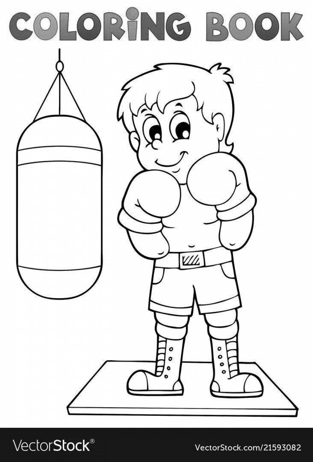 Incredible boxing and boo coloring for kids