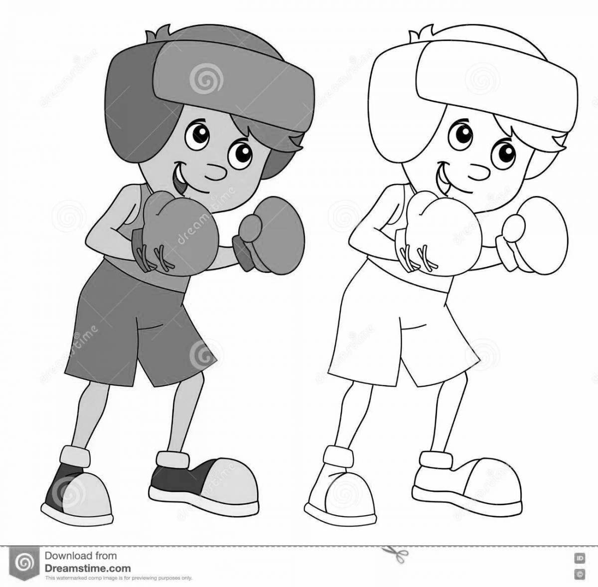 Great boxing and boo coloring for kids