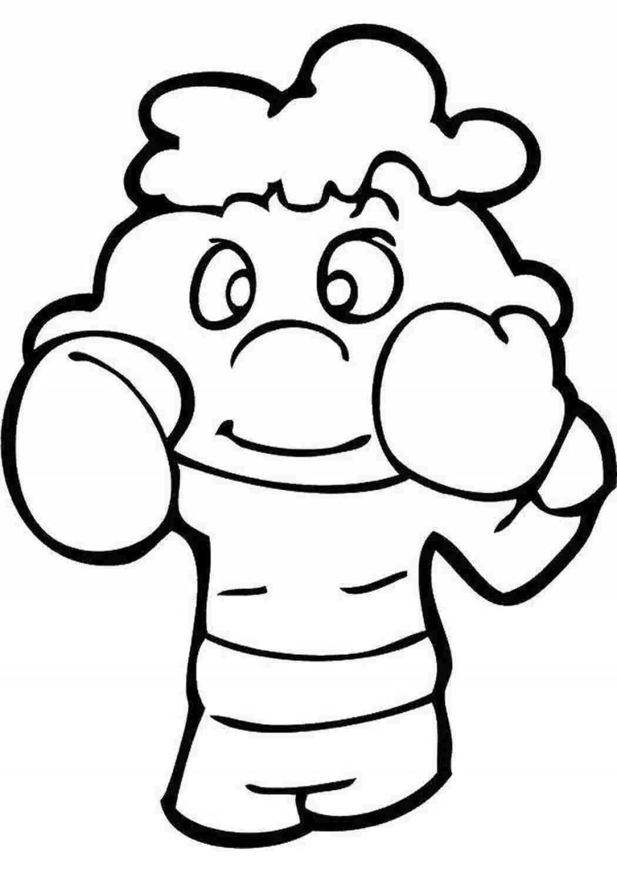 Outstanding boxing and boo coloring page for kids