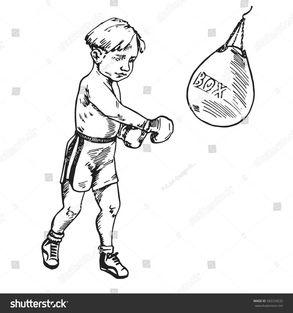 Amazing boxing and boo coloring pages for kids