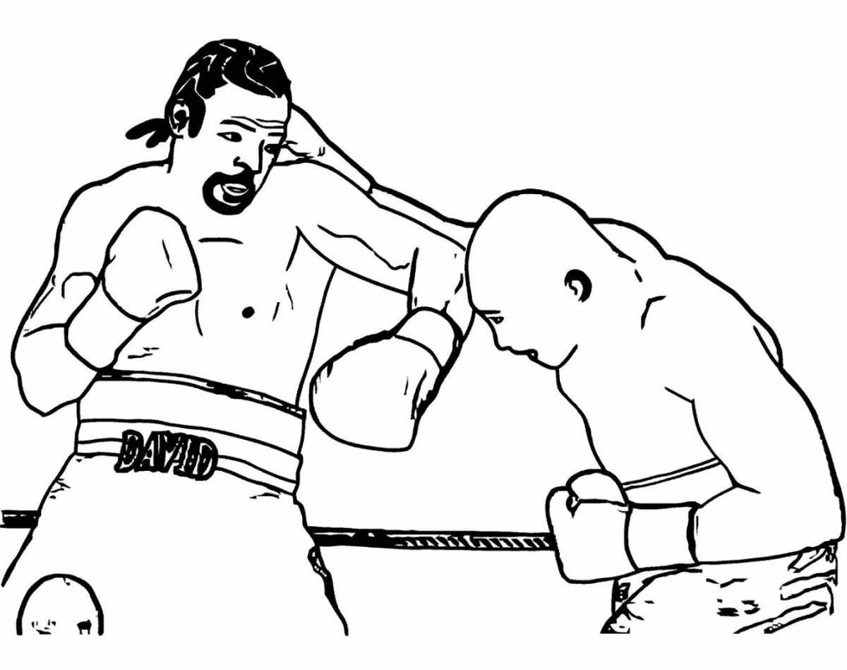Exquisite boxing and boo coloring for kids