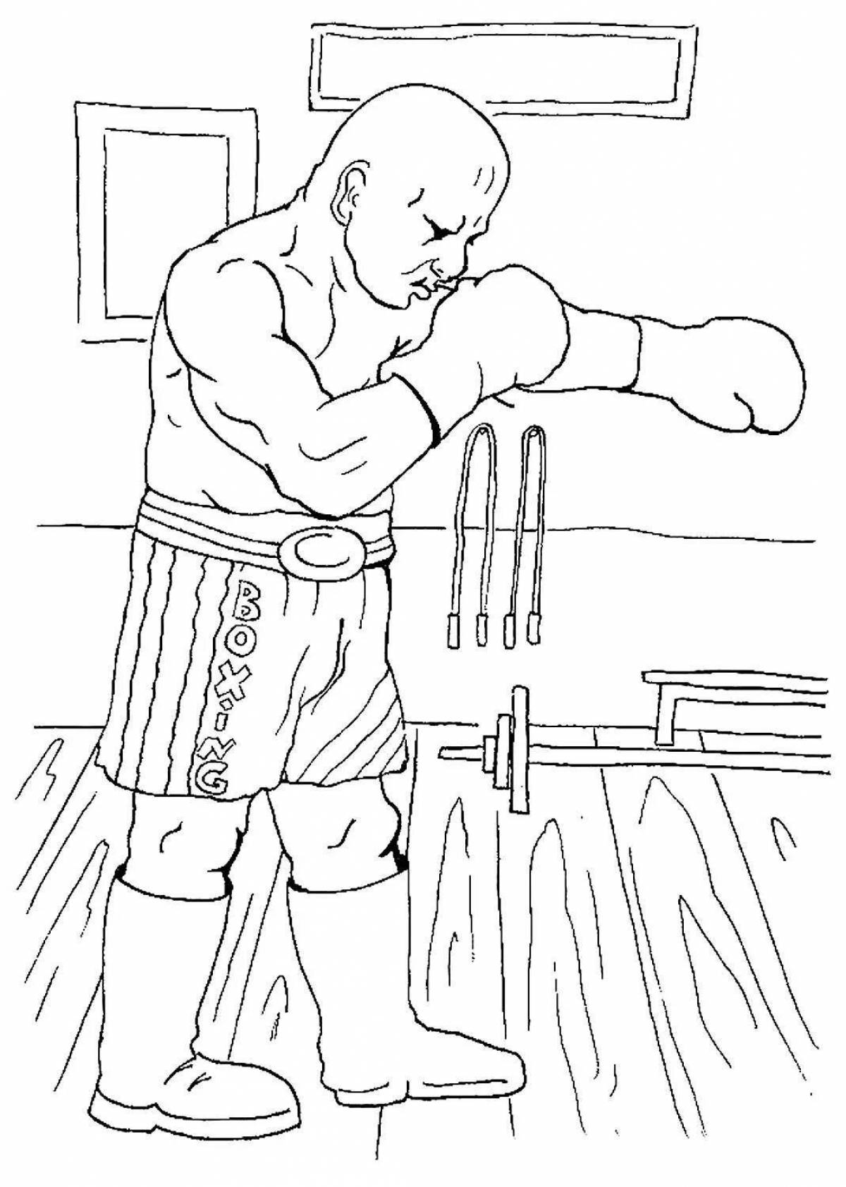 Adorable boxing and boo coloring book for kids