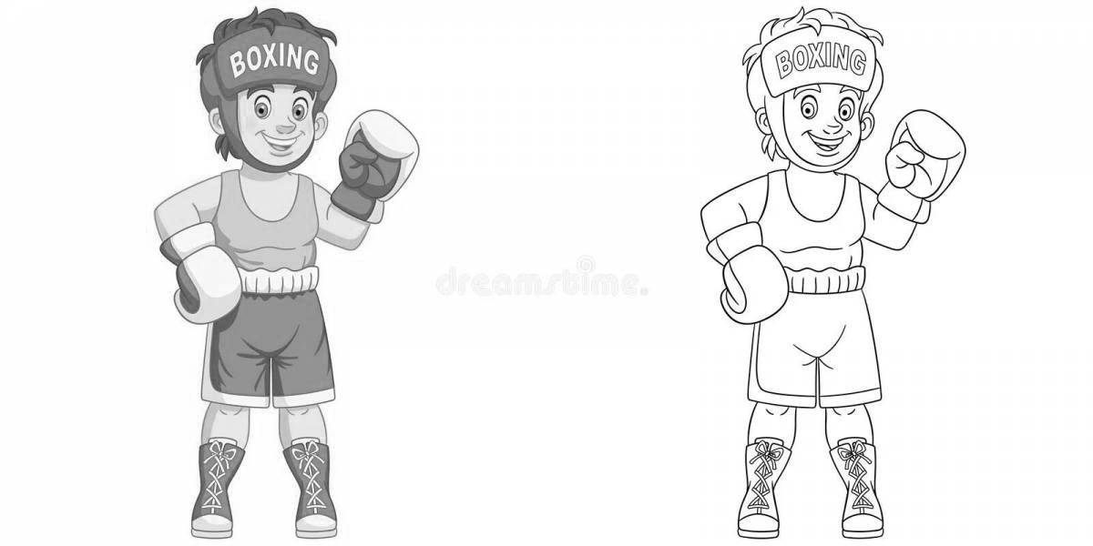 Dazzling boxing and boo coloring for kids