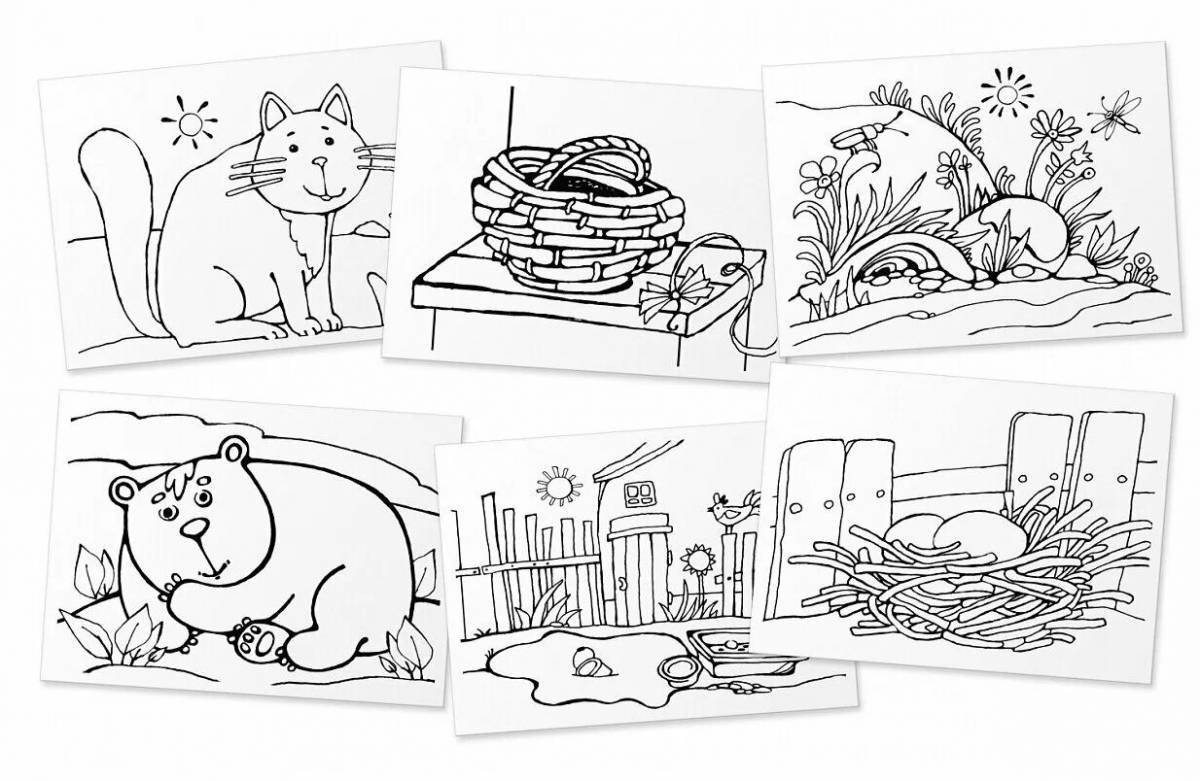 Colorful coloring book who lives where for kids
