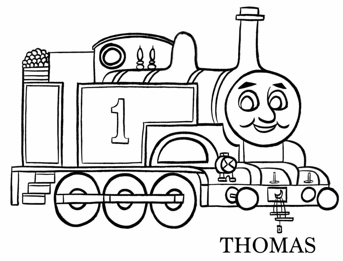 Потрясающая страница раскраски поезда для 7-летних
