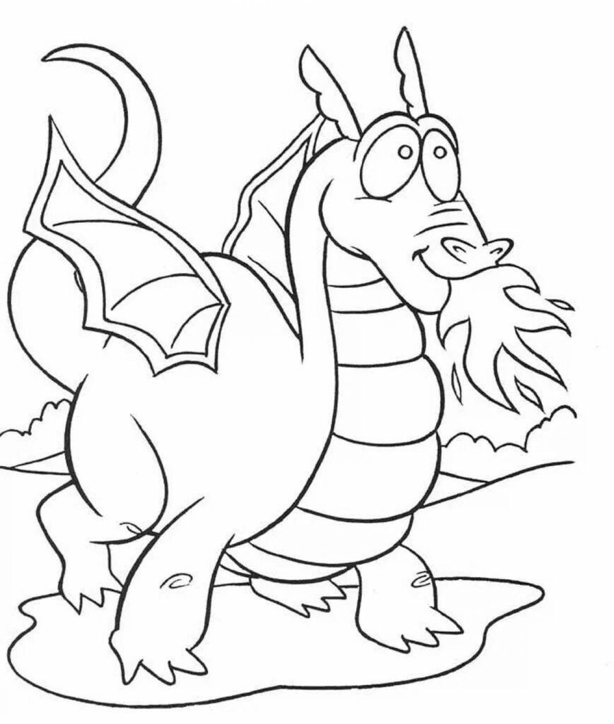 Драматическая раскраска дракон для детей 7 лет