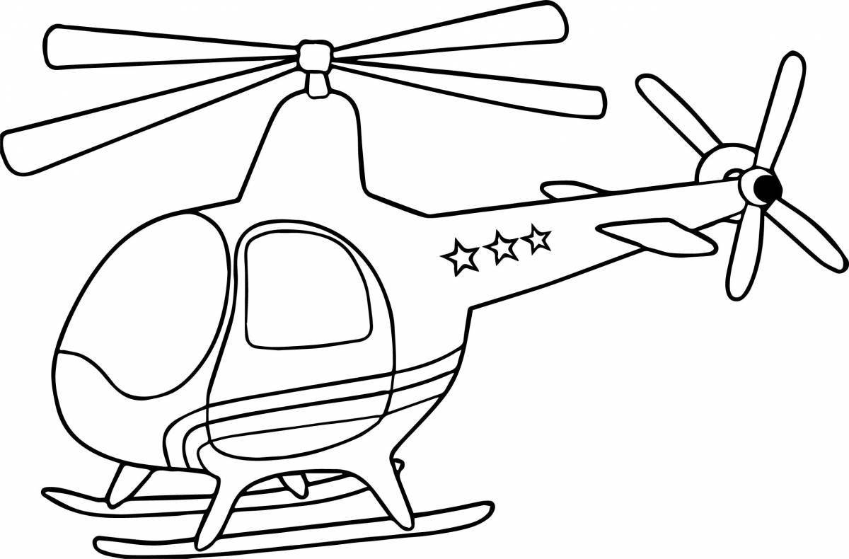 Веселая раскраска вертолета для детей
