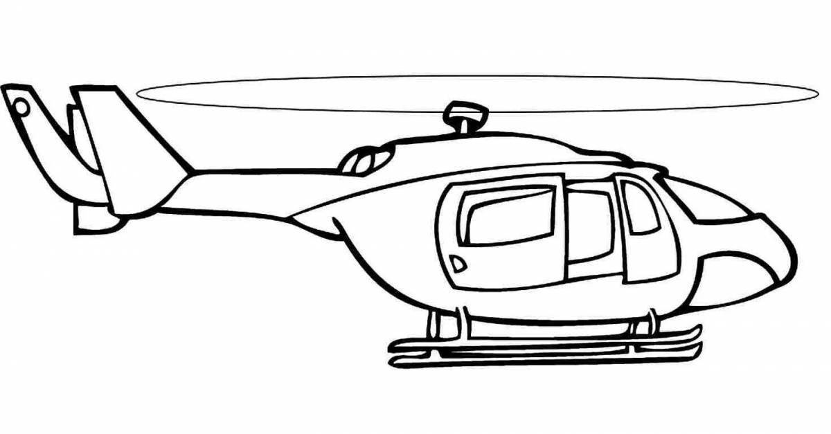 Раскраска веселый вертолет для детей 7 лет