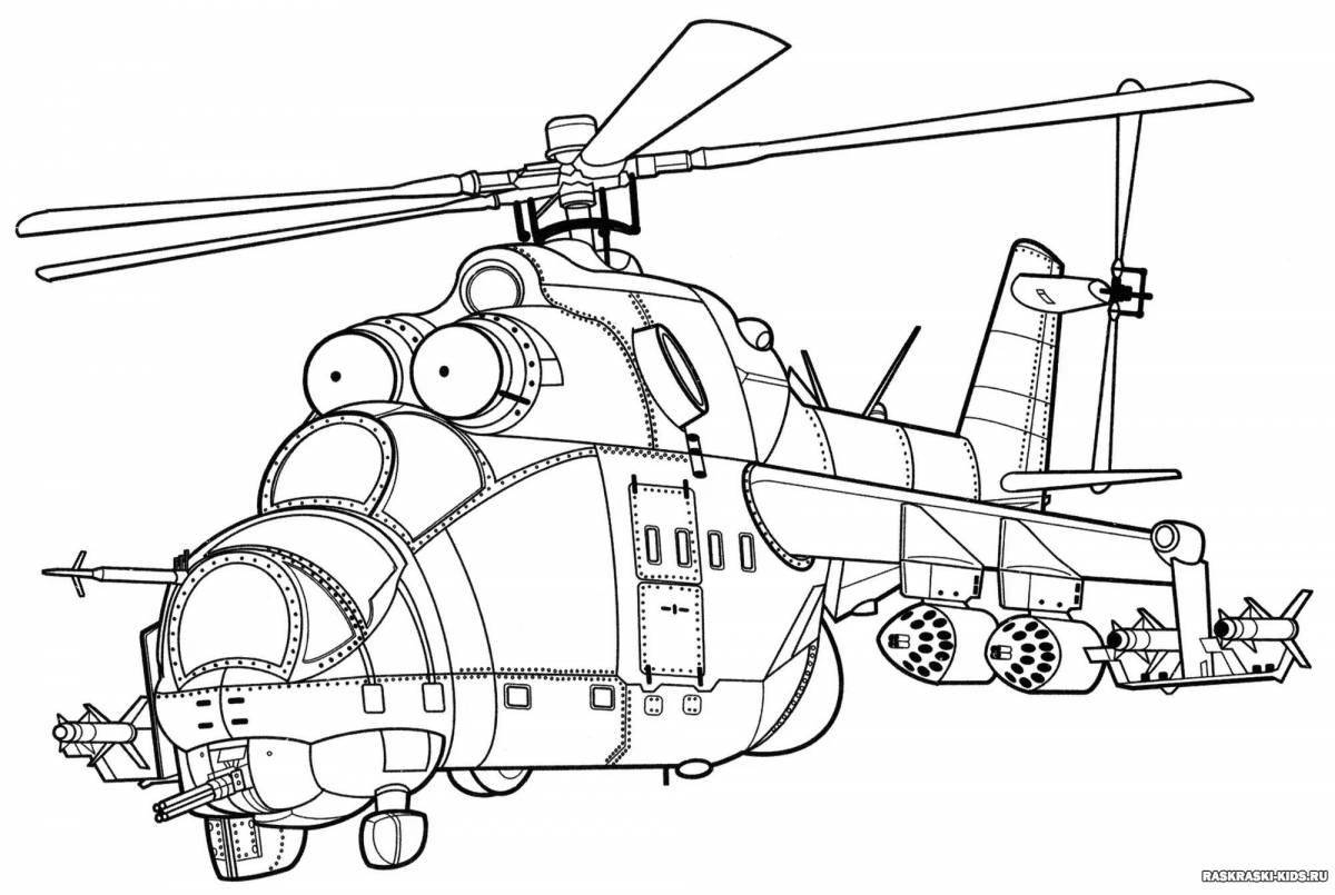 Захватывающая раскраска вертолета для детей 7 лет