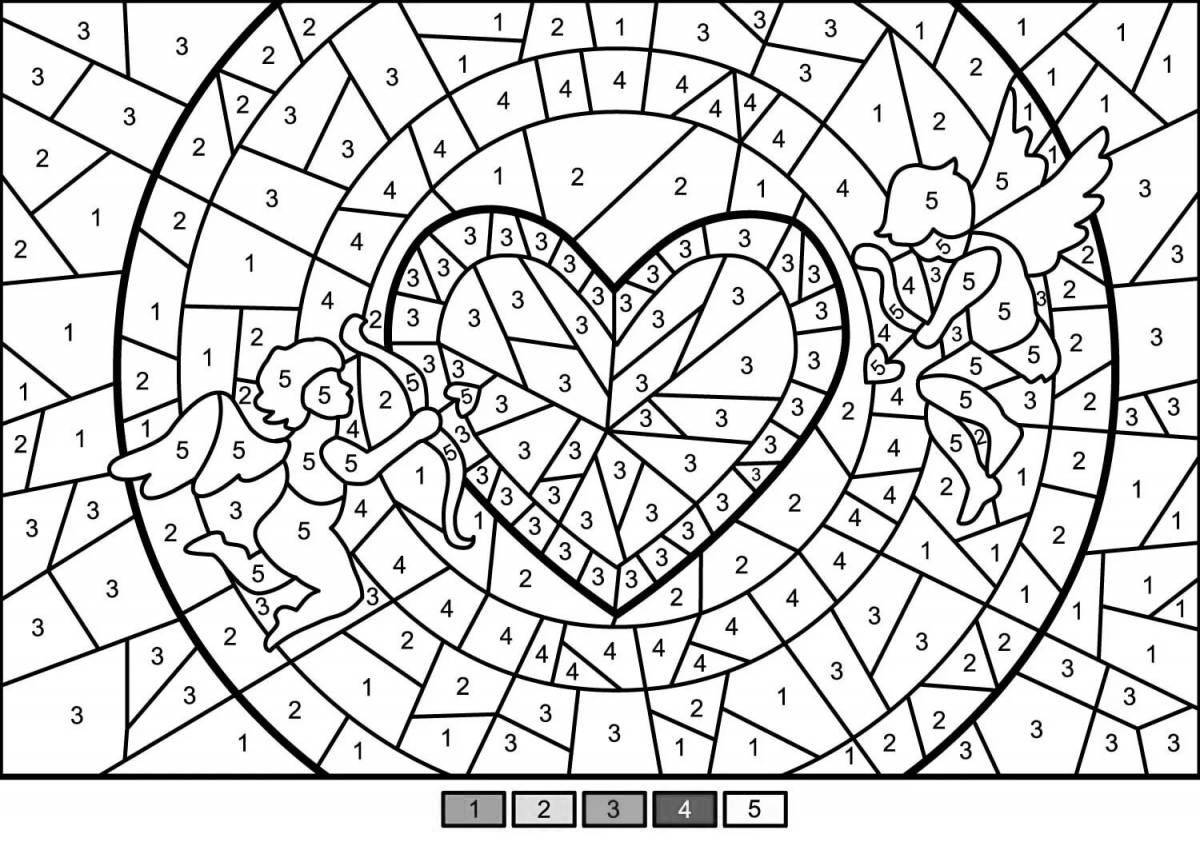 Color infused coloring page game by numbers mod