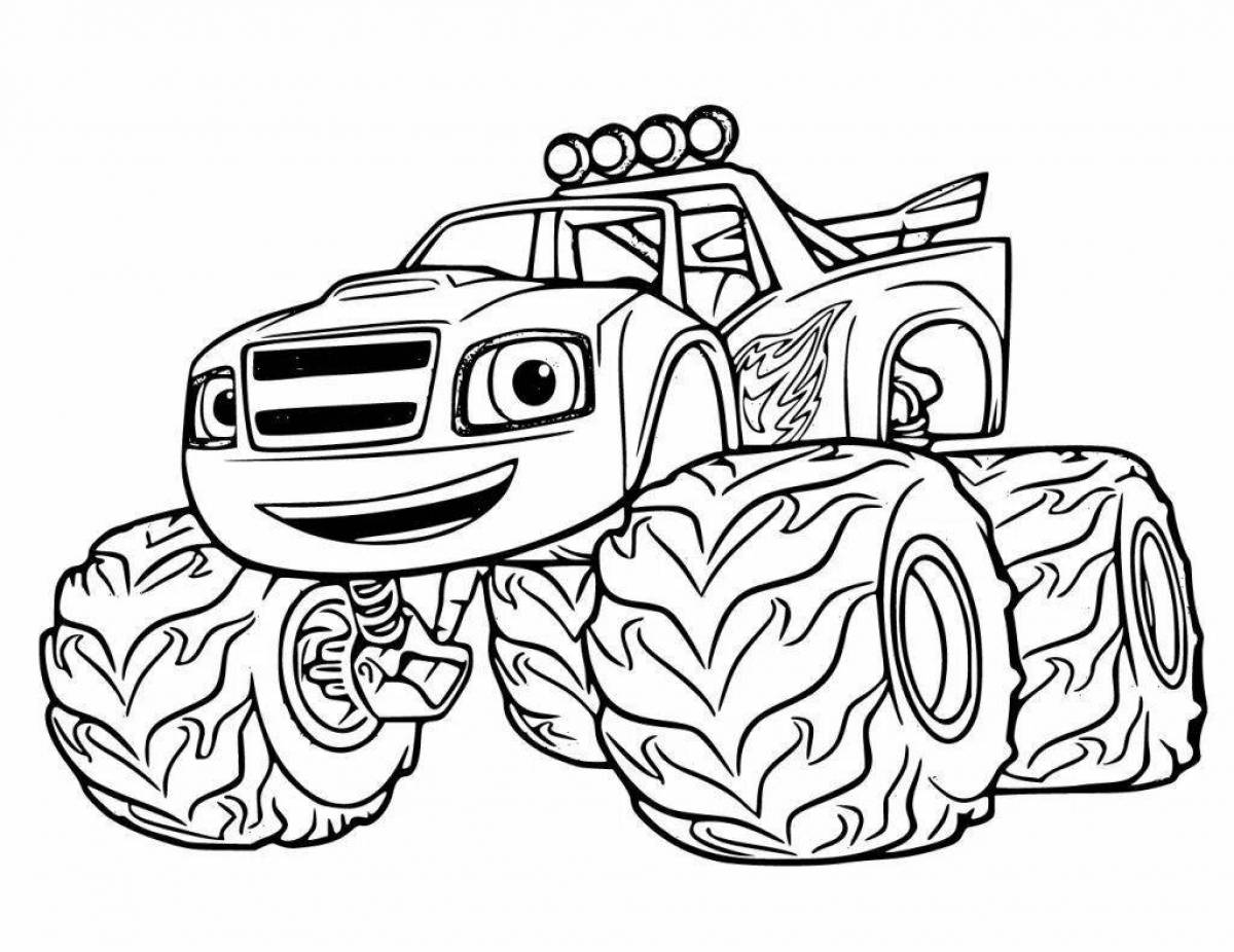 Colorful wonder cars coloring pages for kids