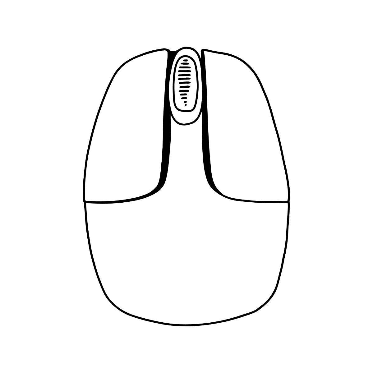 Coloring page joyful computer mouse