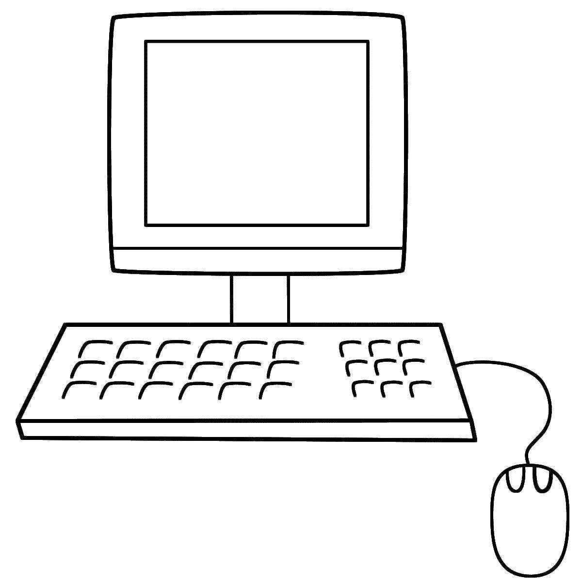 Color-frenzy computer mouse coloring page