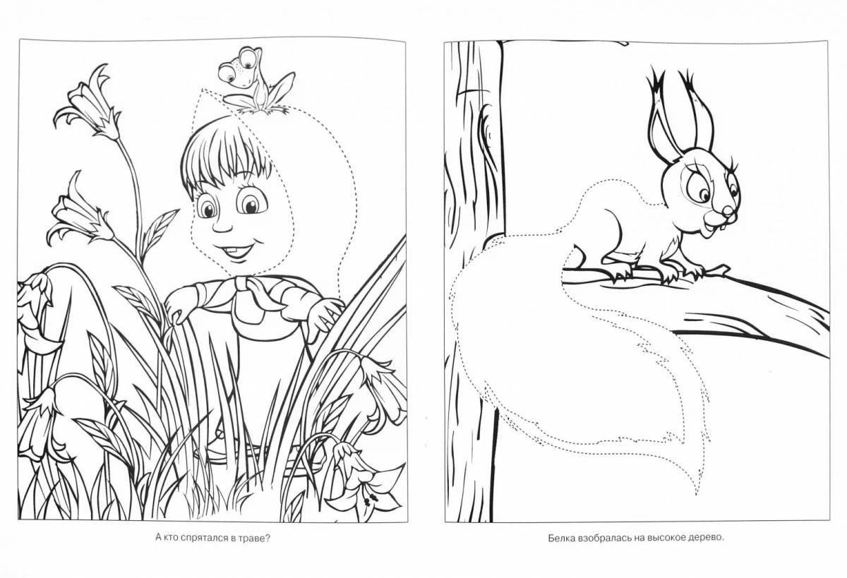 Live coloring hare from masha and bear