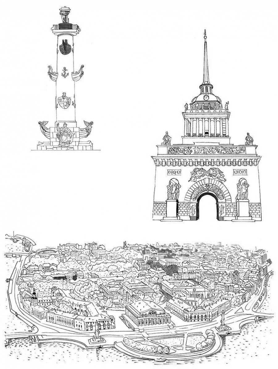 Карта санкт петербурга раскраска