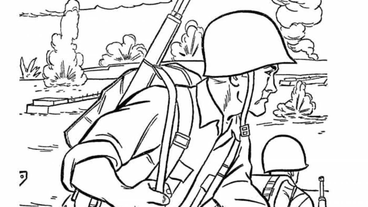 Disturbing war coloring page