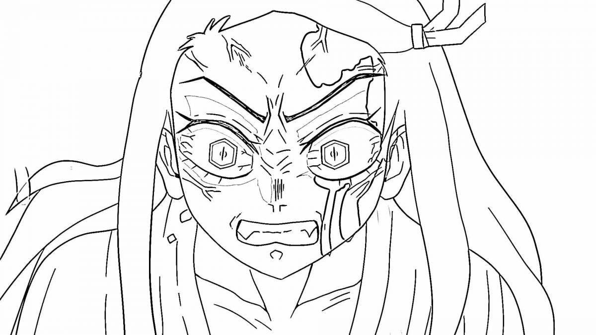 Radiantly coloring page anime sword cuts demons nezuko