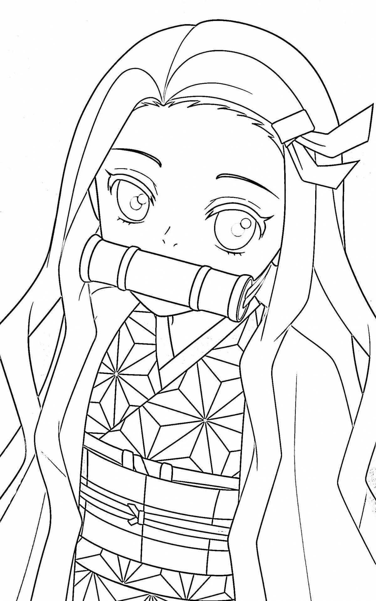 Great coloring page anime sword cuts demons nezuko
