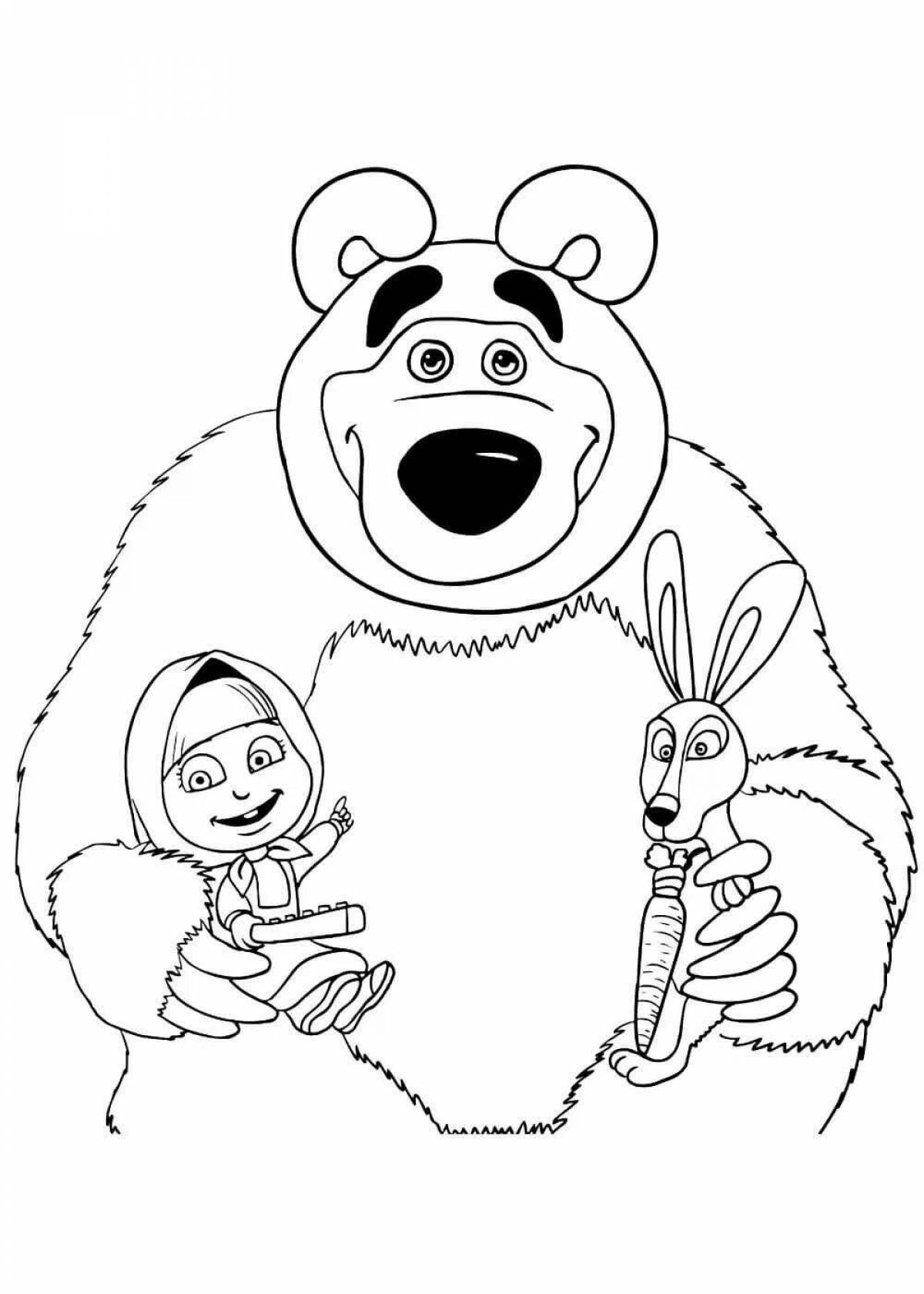 Charming masha and the bear coloring book