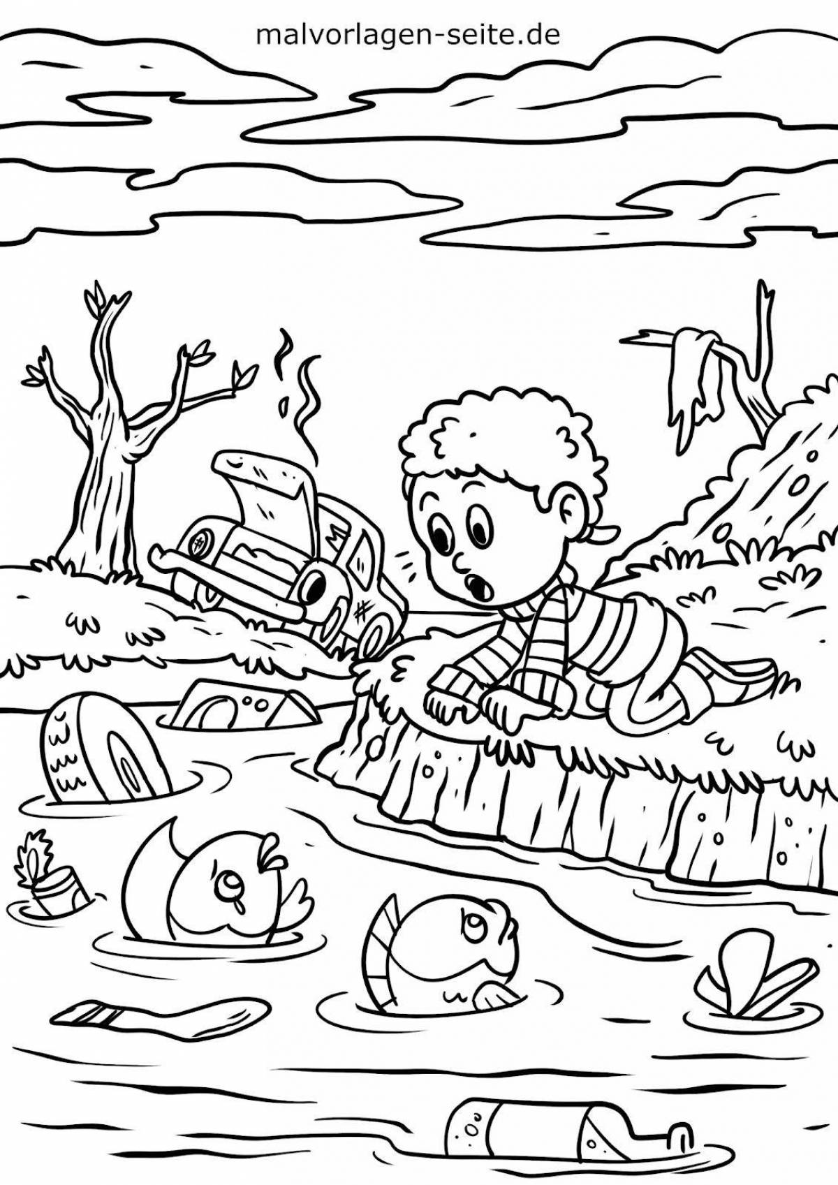 Fun eco-friendly coloring book for elementary grades