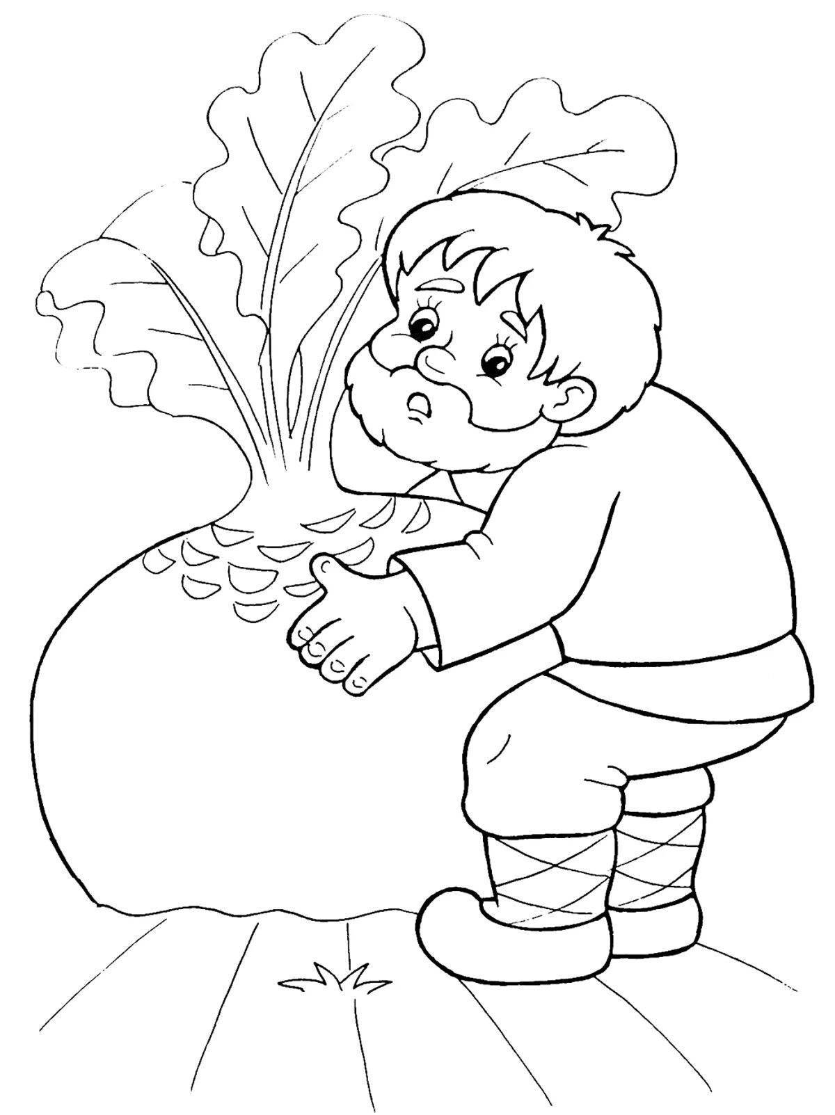 Colorful turnip coloring page