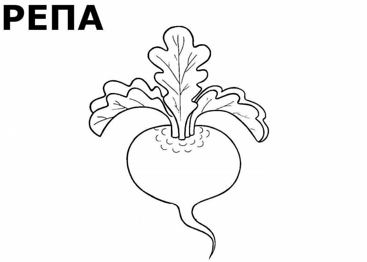 Animated turnip coloring page