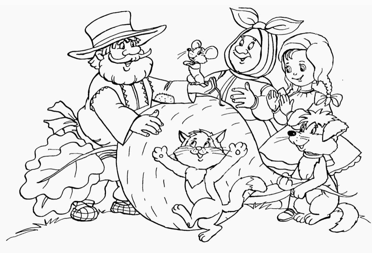 Attractive turnip coloring page
