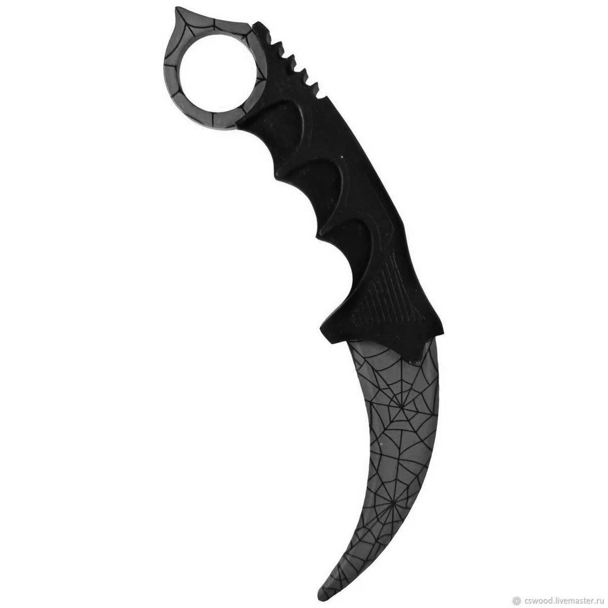 Coloring glowing karambit knife from standoff 2