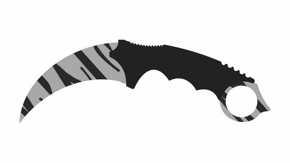 Coloring page radiant karambit knife from standoff 2
