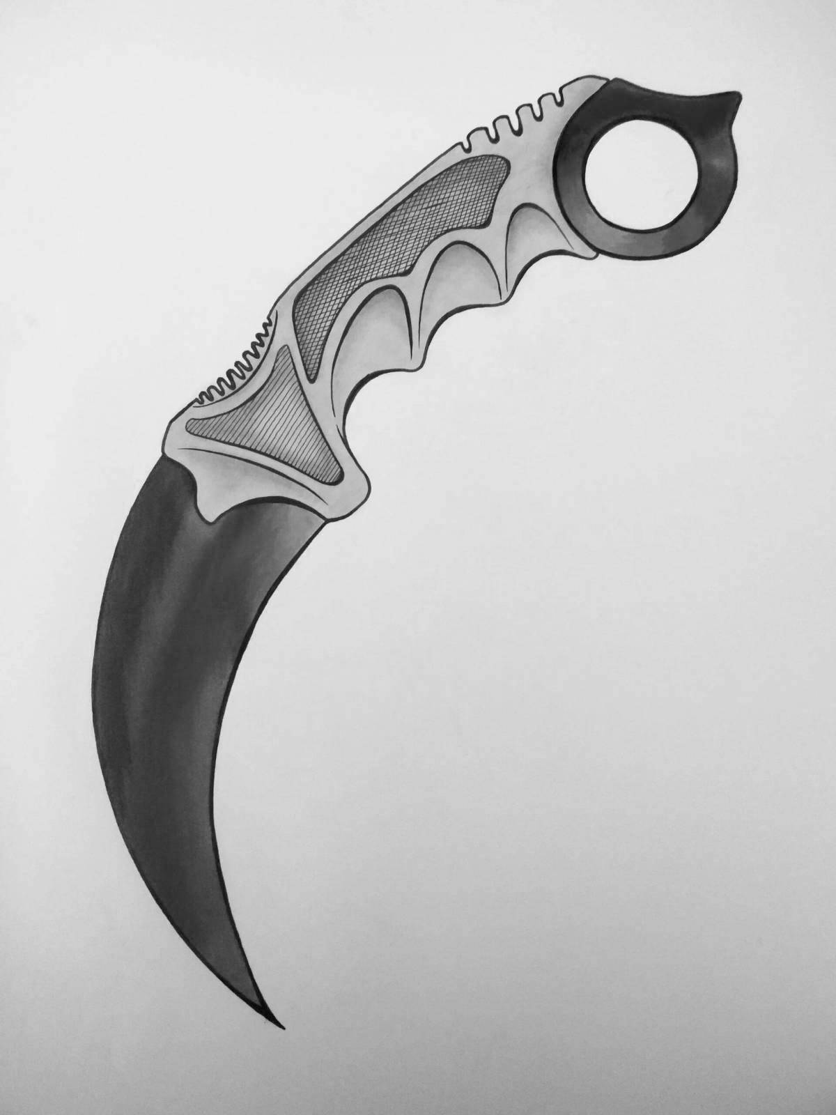 Coloring book gorgeous karambit knife from standoff 2