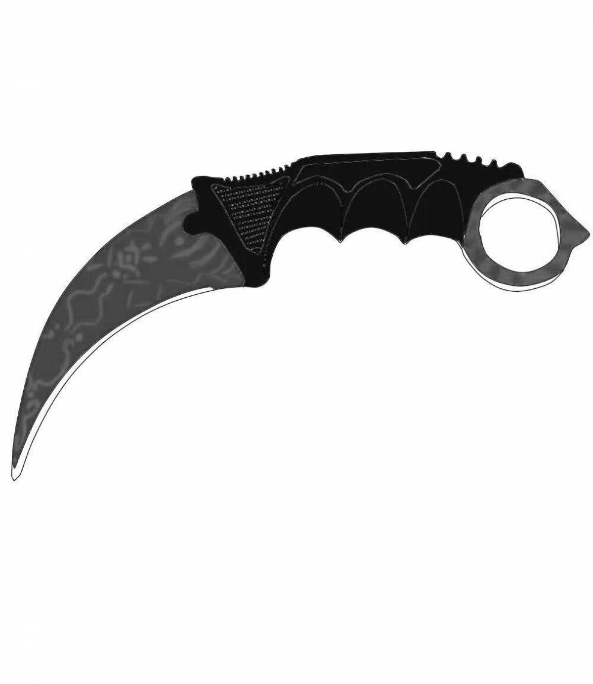 Exciting coloring of the karambit knife from standoff 2