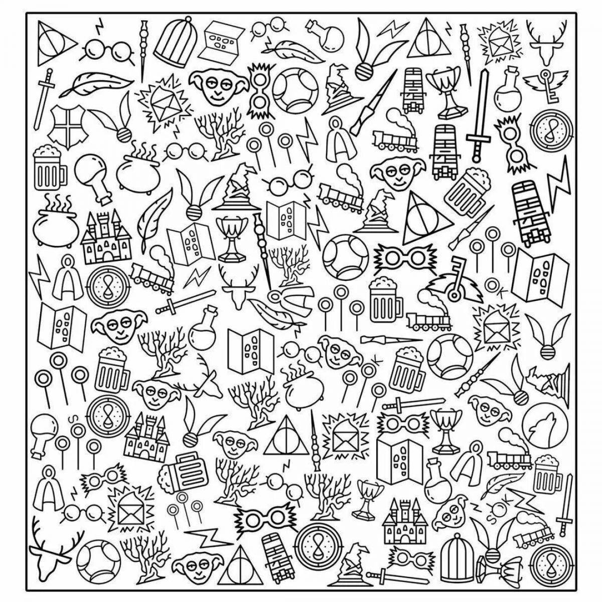 Amazing coloring page for very smart object search
