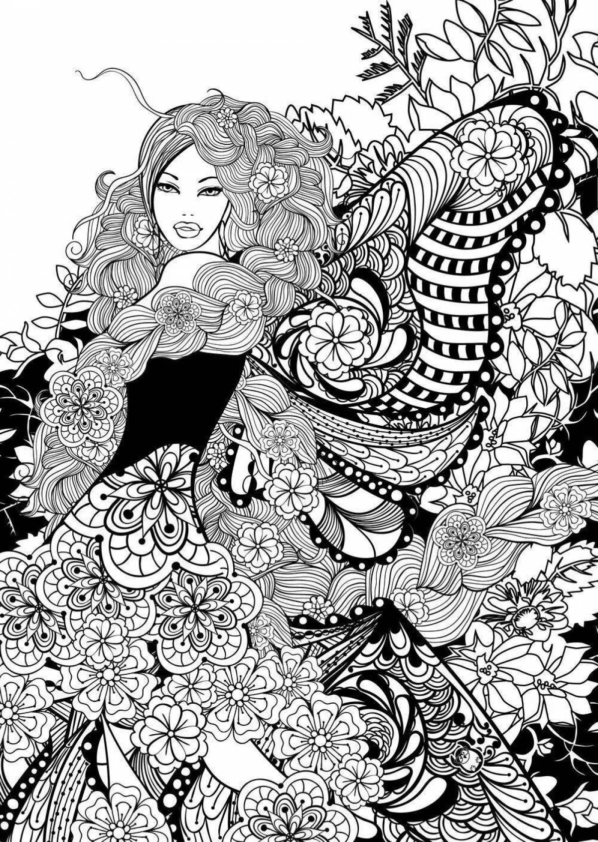 Great adult coloring book ru beautiful