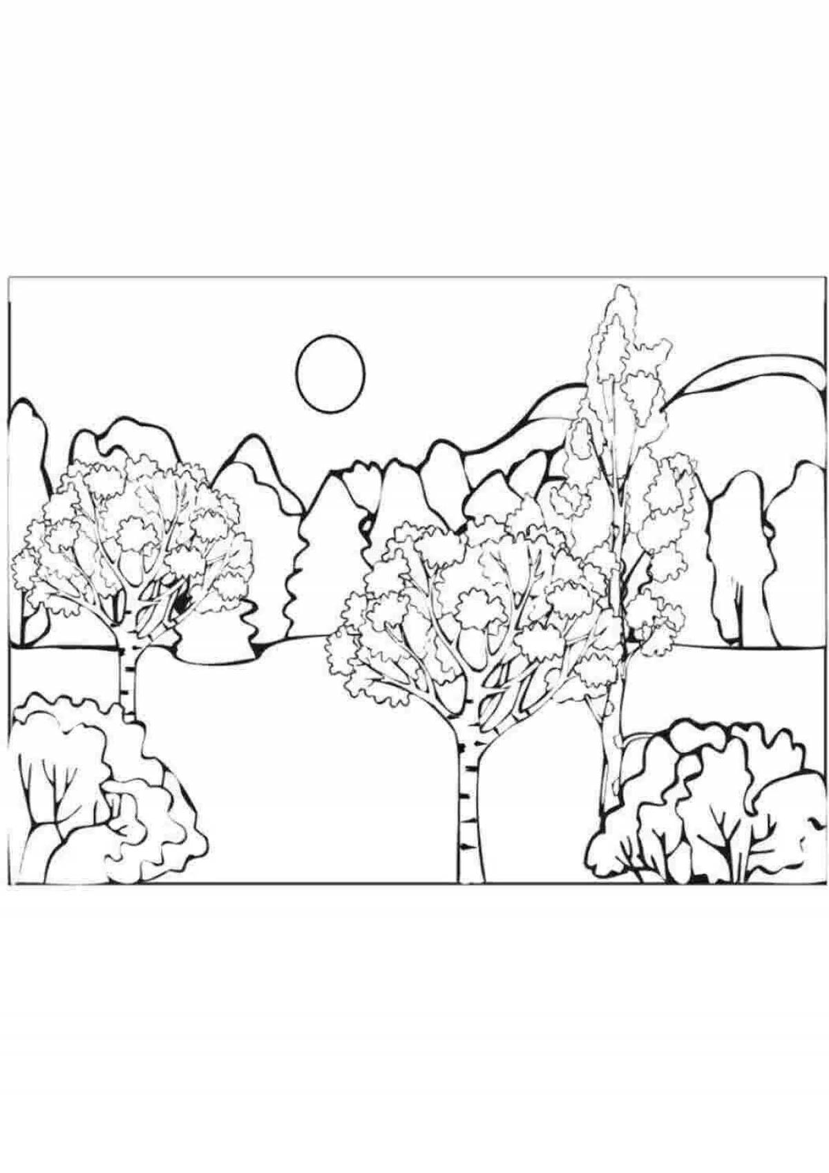 Coloring landscapes of nature for children