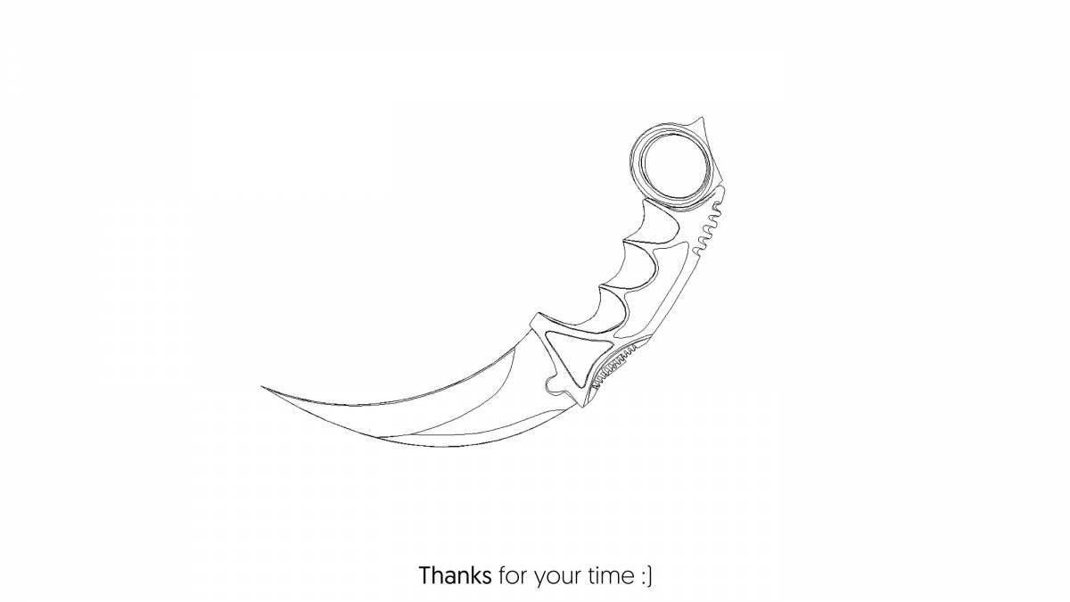 Coloring intricate karambit knives