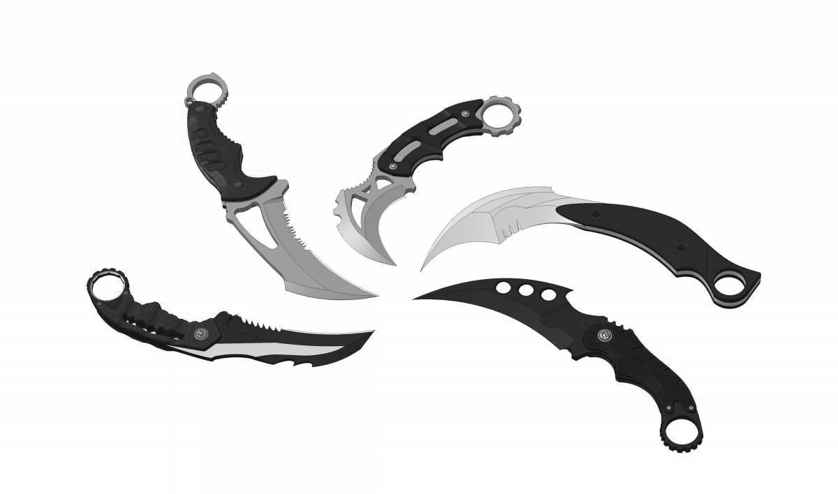 Colouring delightful karambit knives